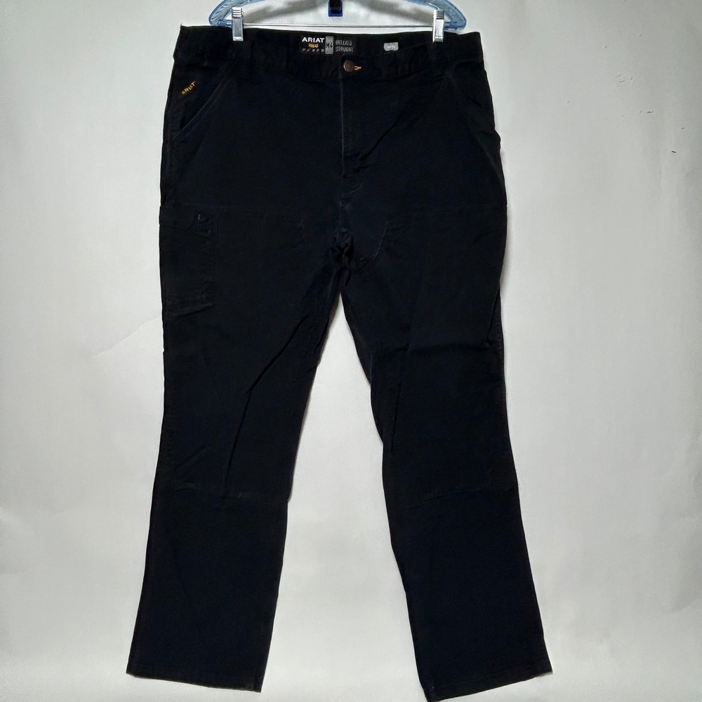 Ariat Rebar M4 Work Pants Mens 40/34 Black‎ Relaxed Straight Canvas Utility Work
